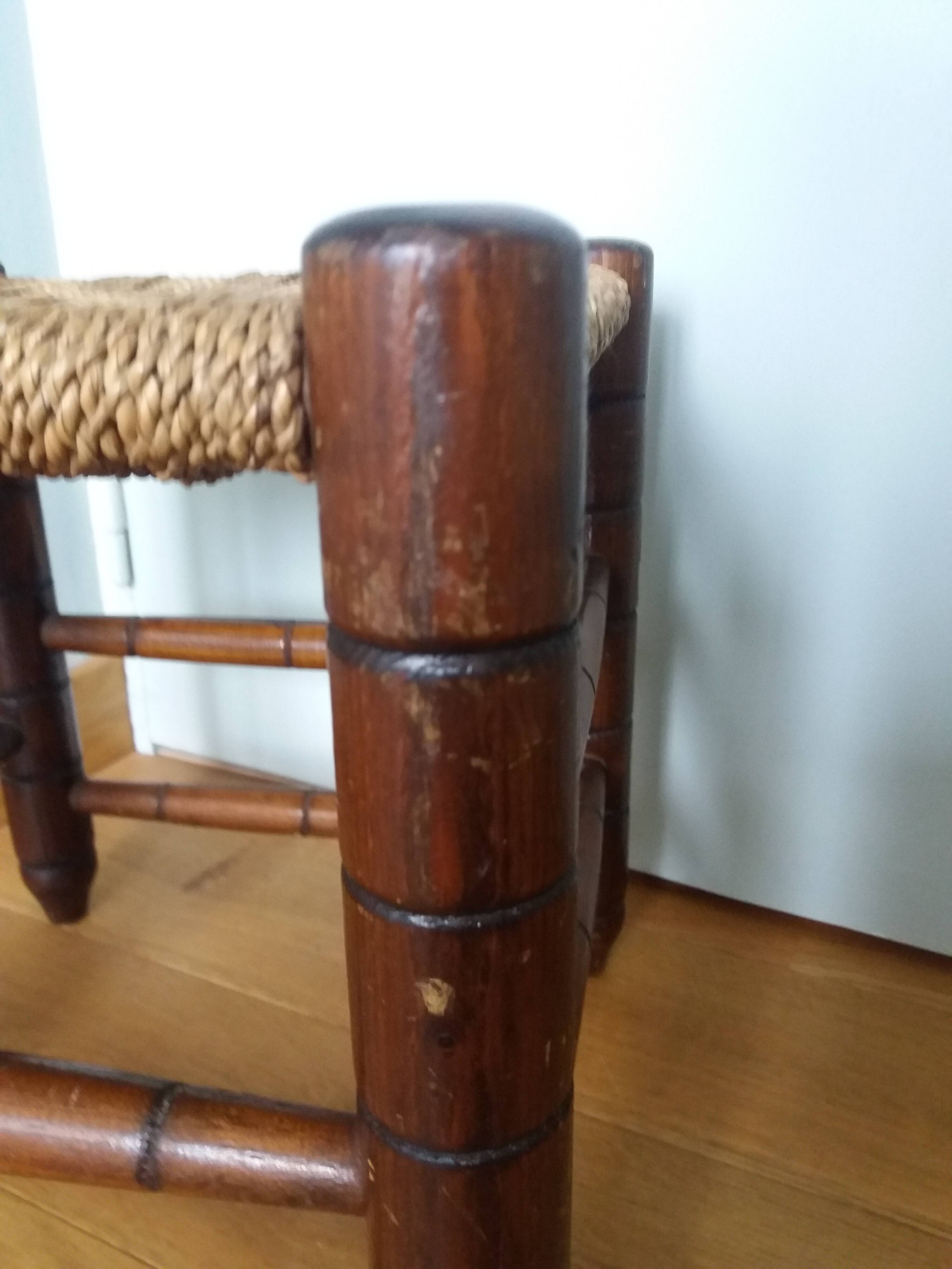 Wooden and rope stool