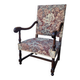 Large "Sheep Bone" armchair — Louis XIII style, late 19th century