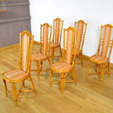 6 bamboo chairs & fabrics 1970-1980