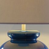 Large d'albret lamp base - made in france, 70's, cracked blue