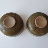 Set of 2 ramekins Bowls / cups in glazed ceramic Signed Blanot