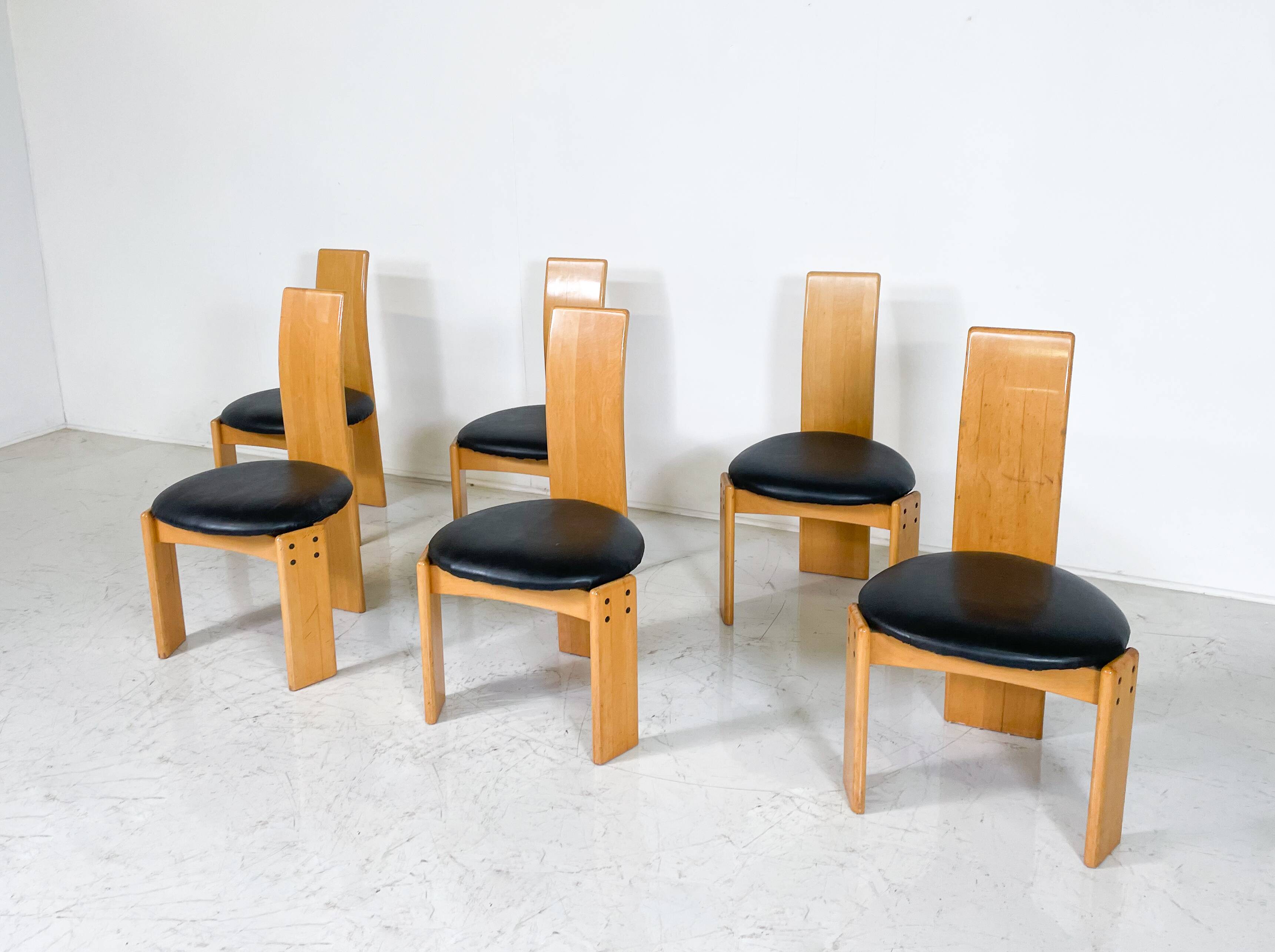 Set of 6 Dining Chairs by Mario Marenco for Mobil Girgi, Italy, 1970s