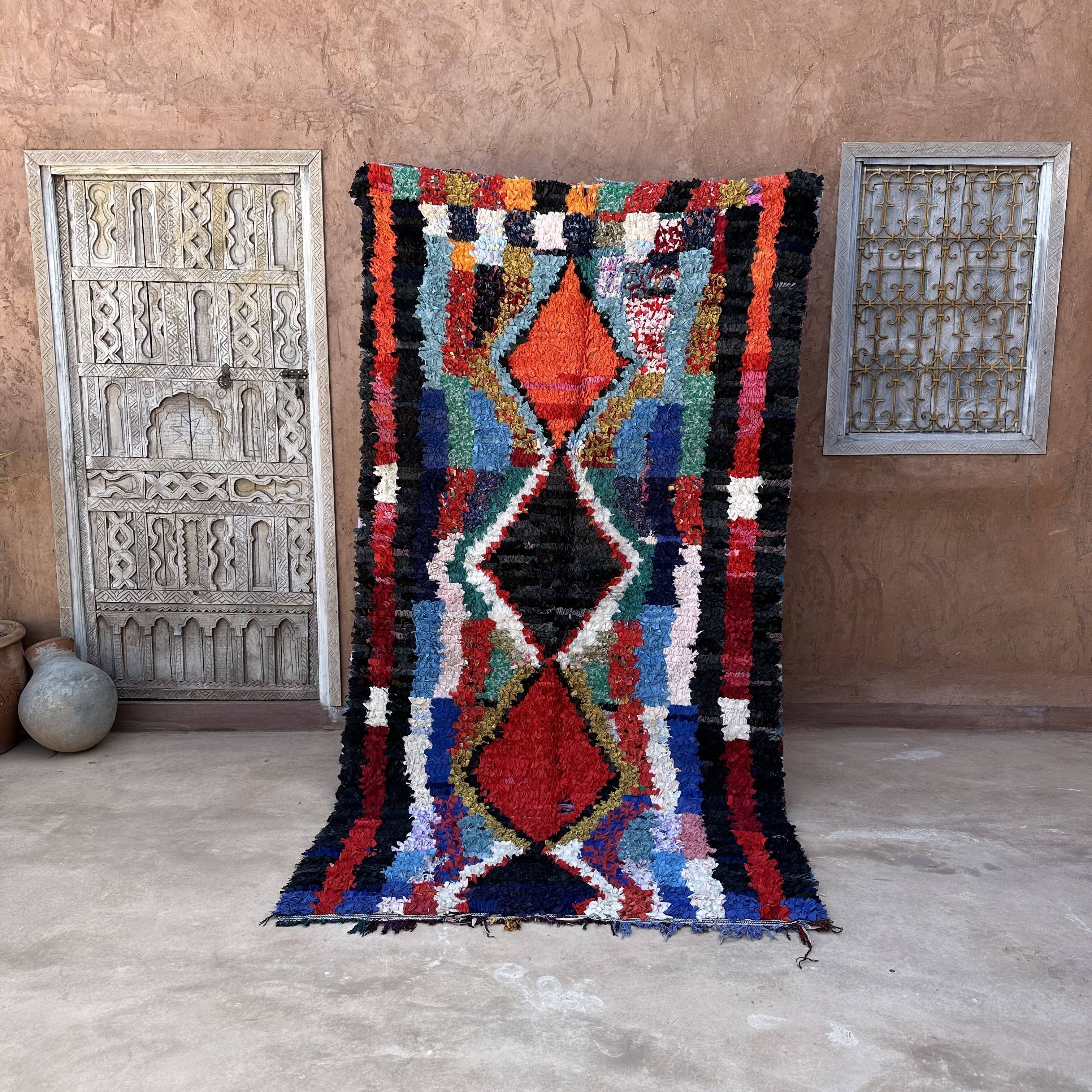 Colorful Boucherouite Moroccan rug - 138 x 256 cm