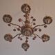 Lustre vintage Boho en laiton doré à 6 bras