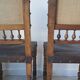 Pair of antique chairs in embossed leather, Henri II style.