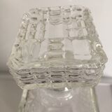 Bottle of whisky in chiseled glass
