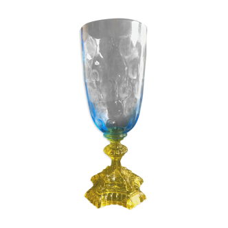 Cristalleries portieux colored glass and crystal vase