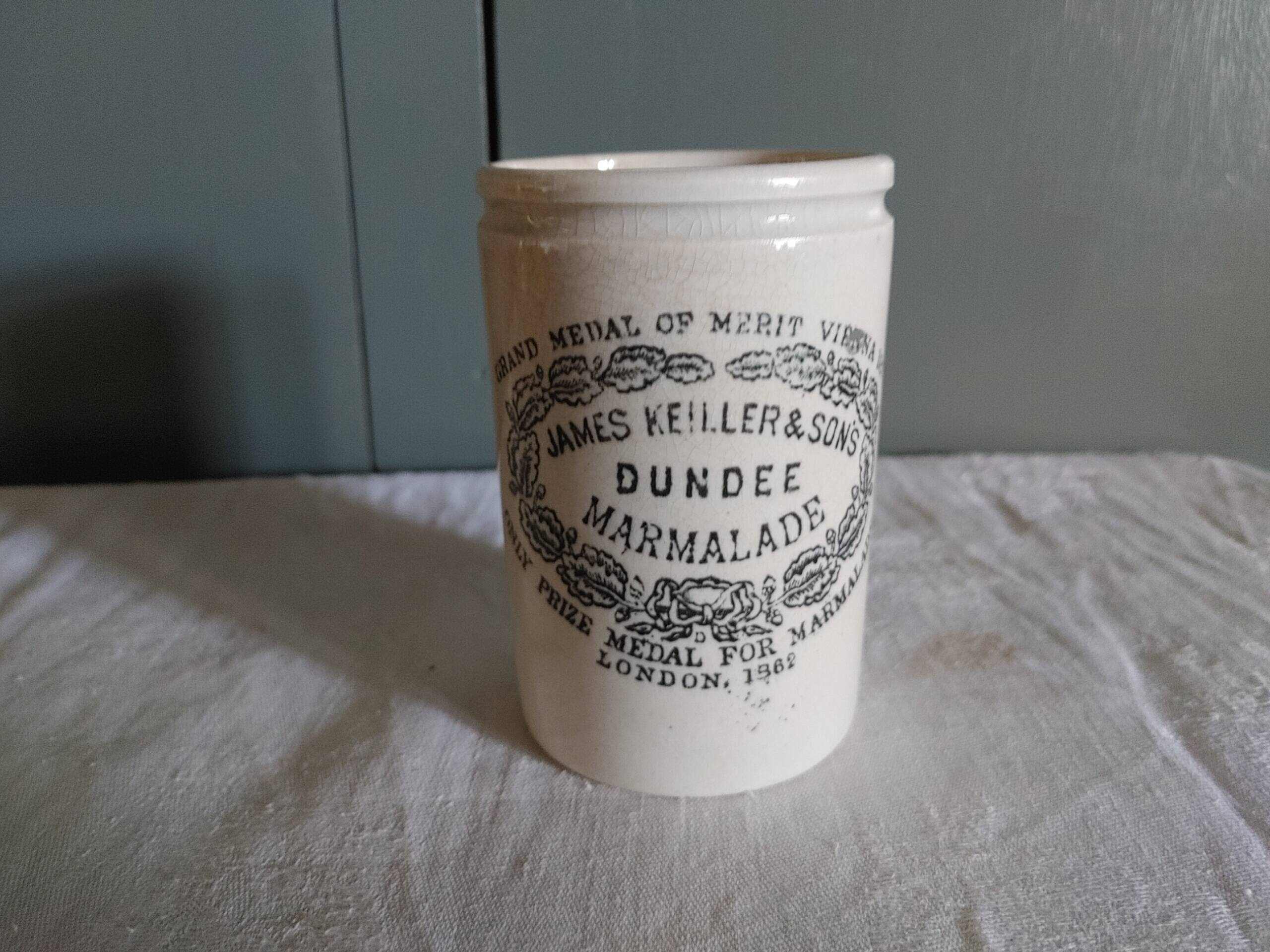 Old ceramic jam jar james keiller & sons dundee
