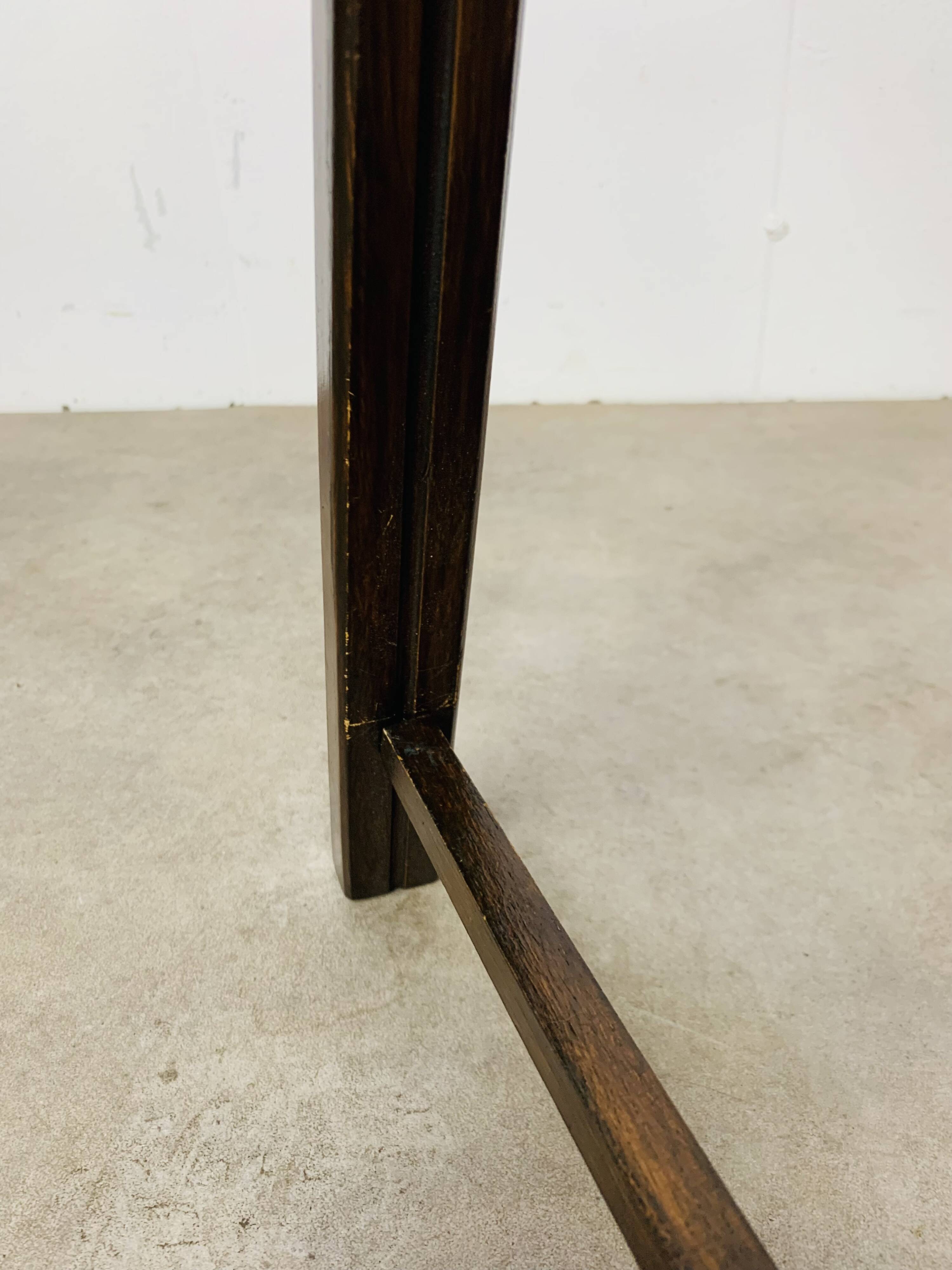 Side table in wood and glass, Italy, 1960s, pedestal table