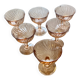 Set of 6 vintage rosaline champagne glasses