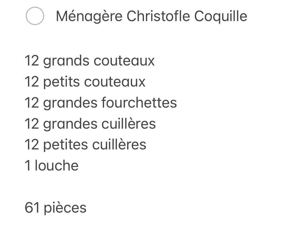 Housewife christofle shell model - 61 pieces