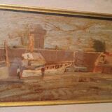 oil painting on panel signed and dated - seascape - harbor