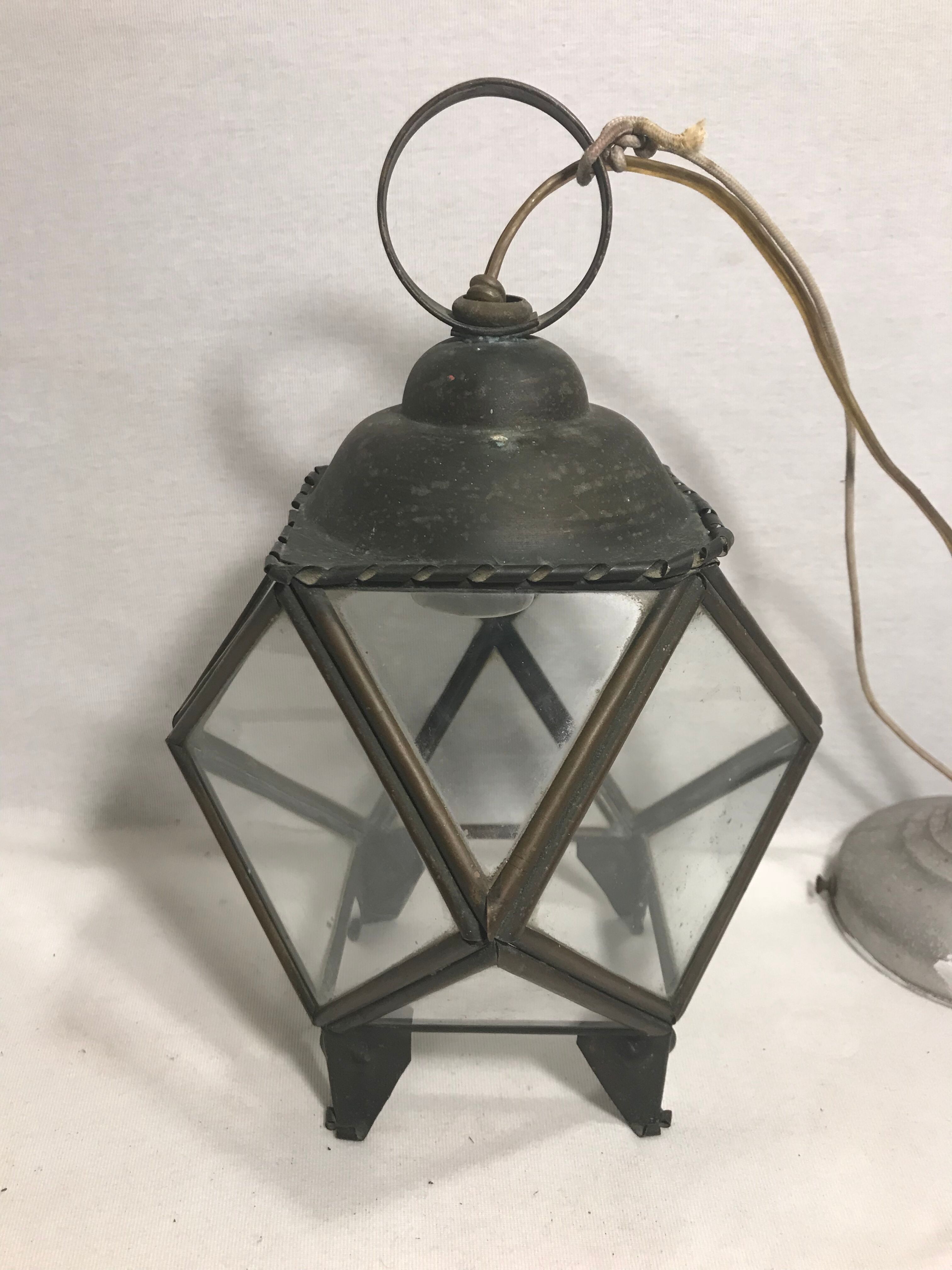 1970s lantern pendant lamp