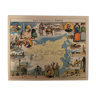 Affiche ancienne carte de l'Asie centrale et de la Sibérie de 1948 - JP Pinchon