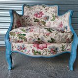Louis XV style armchair and footstool