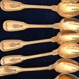 Set 12 teaspoons Christofle XIX eme in vermeil