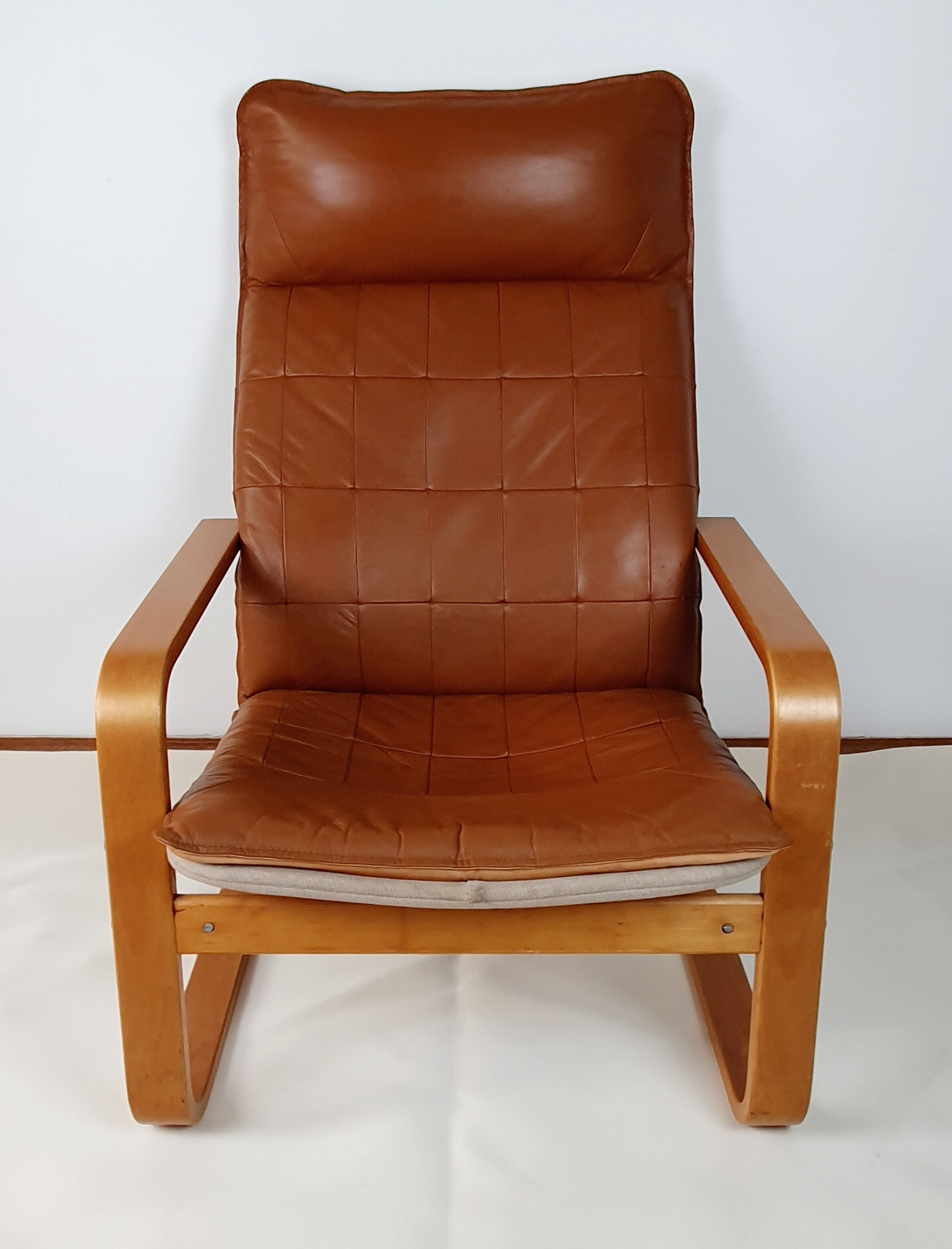Poang leather armchair by Noboru Nakamura for Ikèa