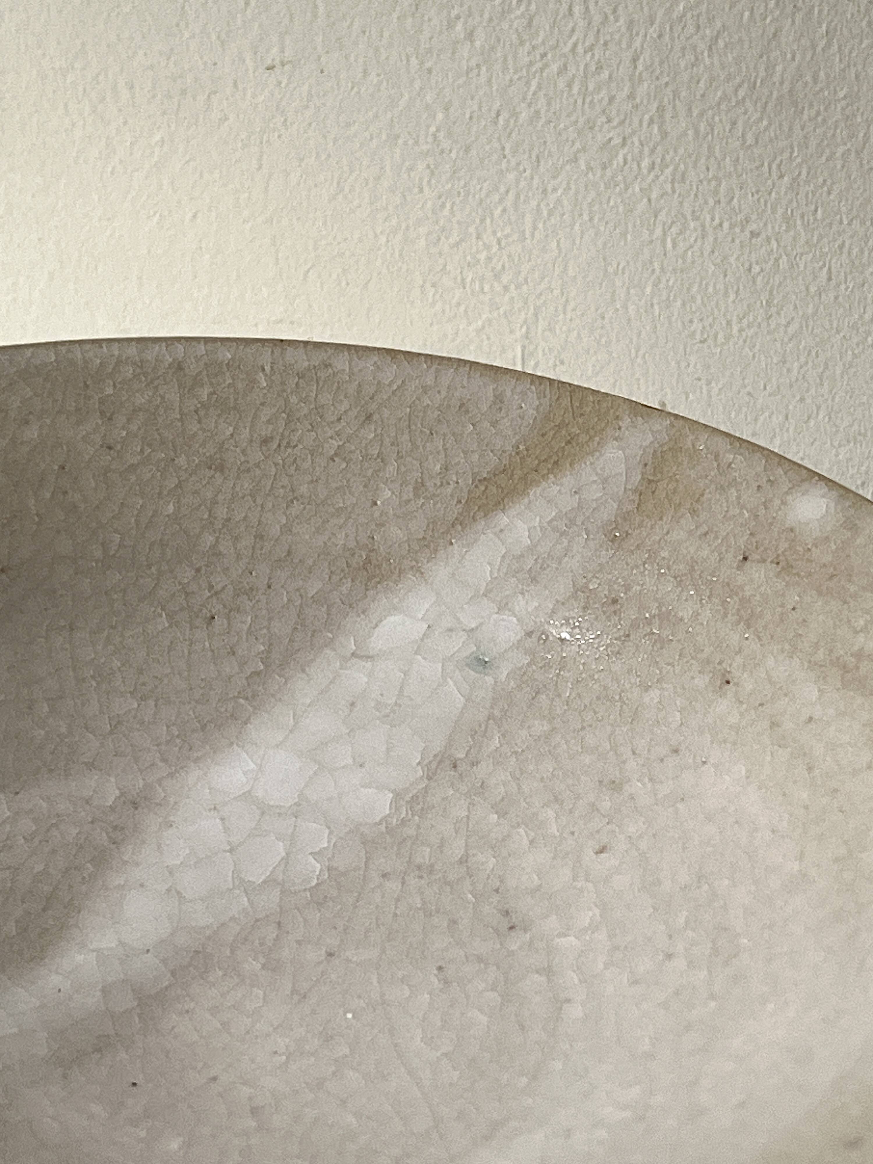 Turned stoneware bowl with crystallisation glaze, Japanese workshop work.
