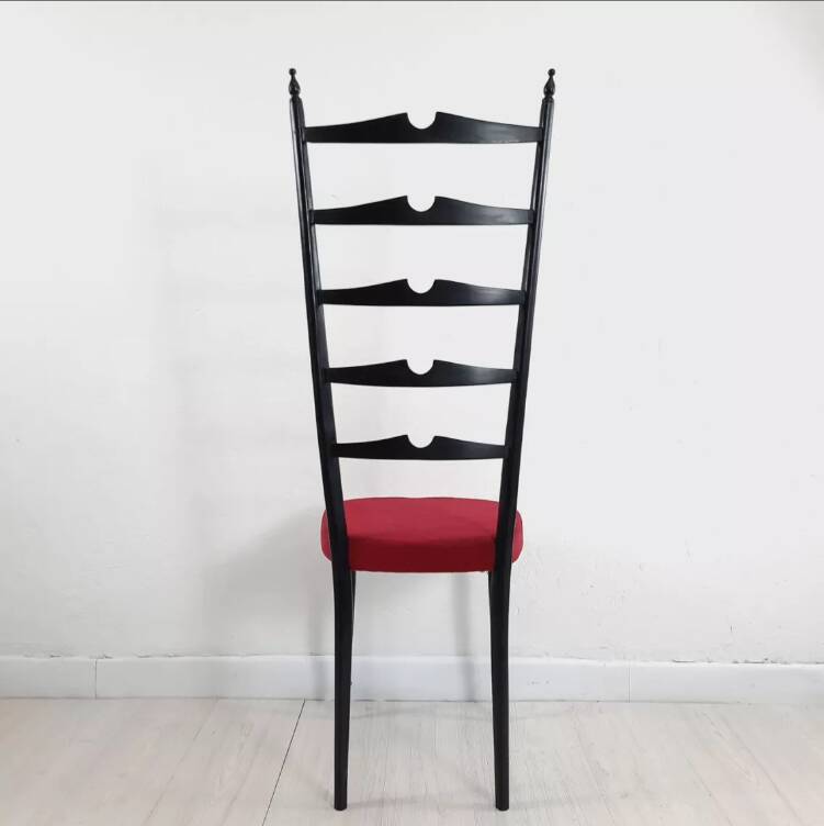 Pair of chiavarine chairs 40/50s high backrest