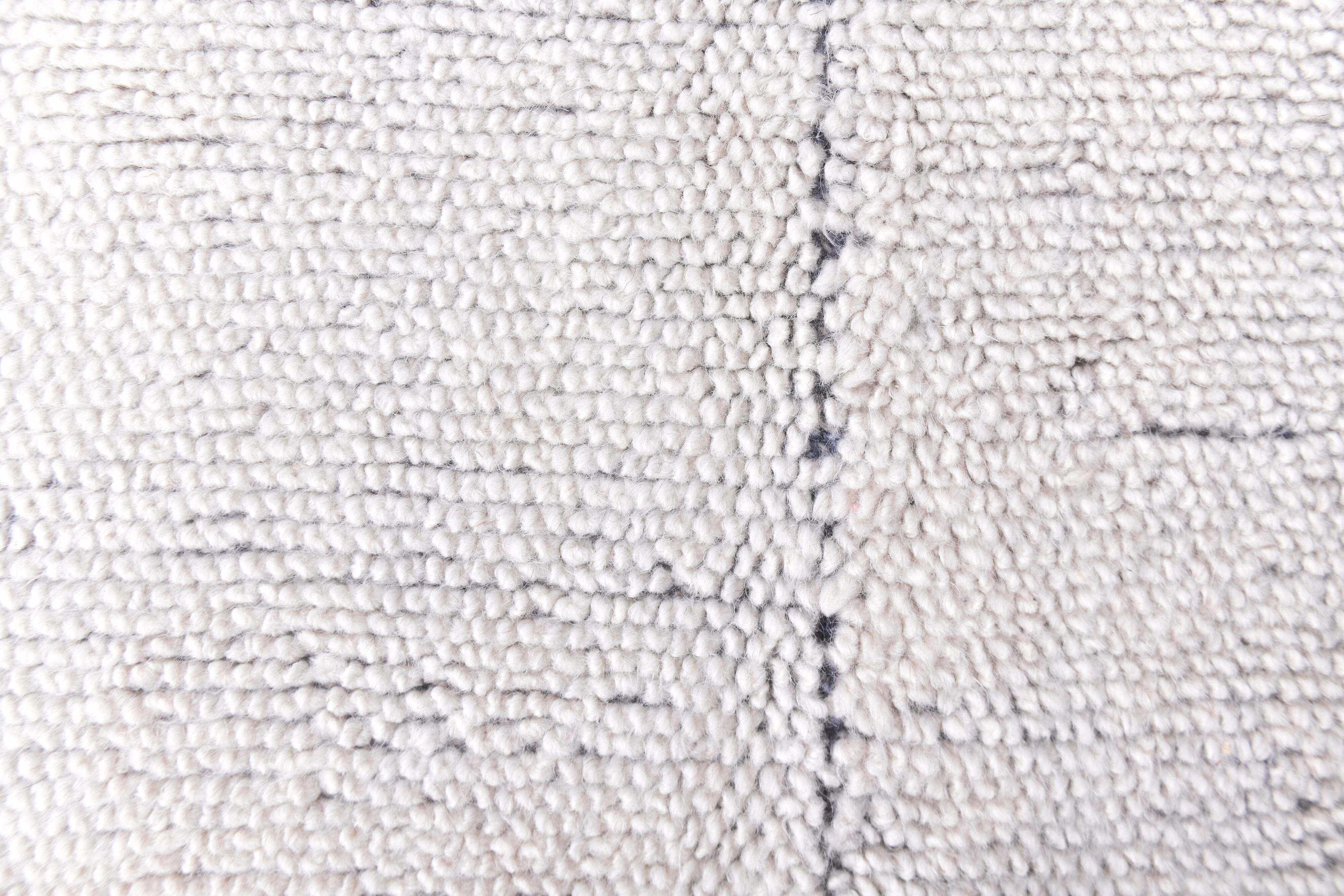 4x7 Blue & White Handmade Wool Turkish Rug, 135x213Cm