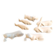 Set of 7 porcelain knife rests, animals, dog, cats, fish, rabbit.