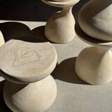 Pawn Bleach - Stool, side table, end table in solid mango wood