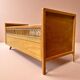 Lit vintage pour enfant - en rotin et bois - 1960