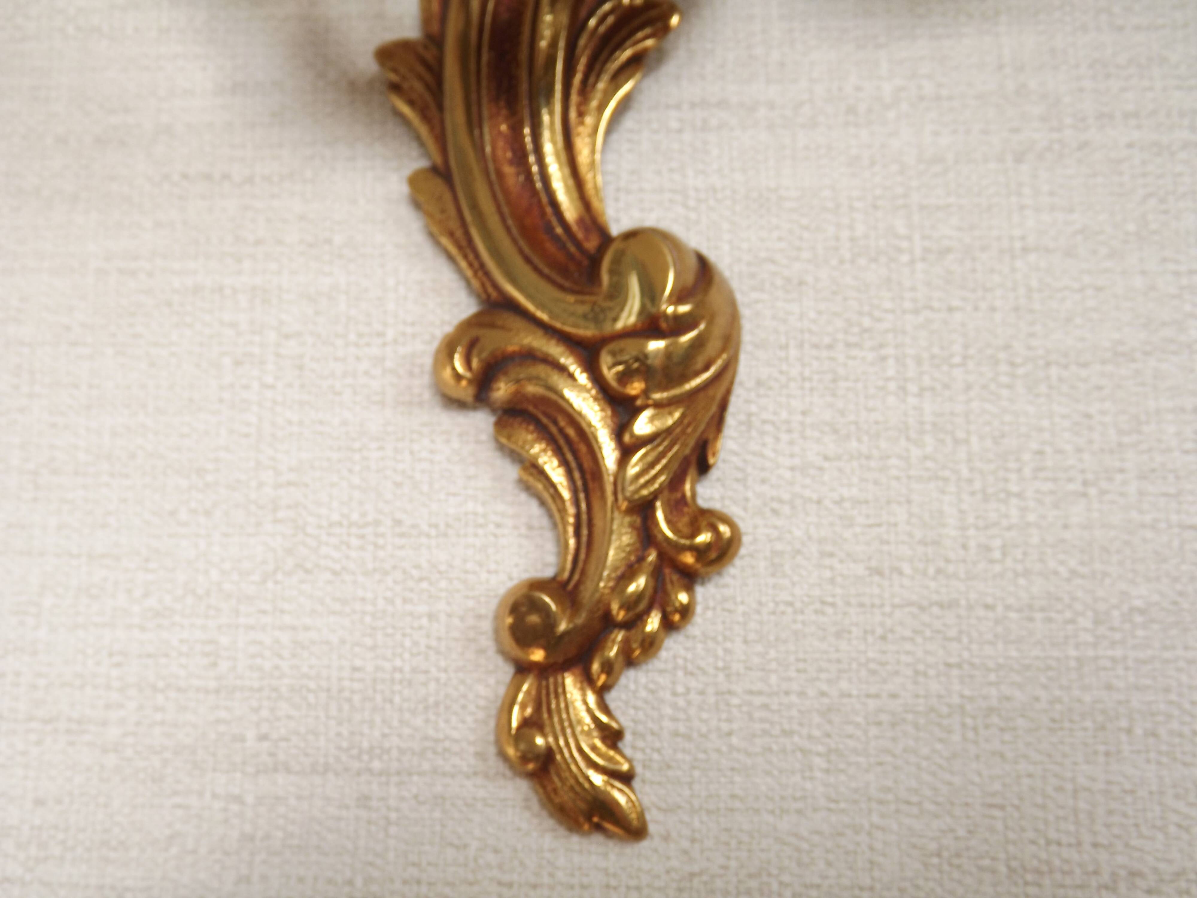 Stylish Vintage French Bronze Double Wall Sconces with Acanthus Leaf Detail
