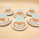 6 Midcentury Porcelain Coffee Cups & Saucers, EPIAG, Czechoslovakia
