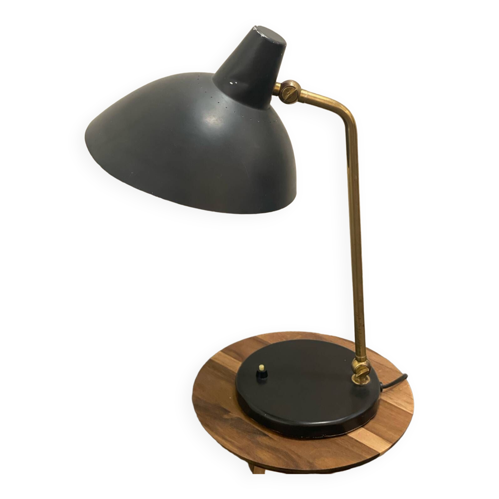 VINTAGE LAMPE DE Bureau Metal Et Marbre Rotule Orientable Annees 50