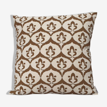 Ottoman cushion cover style ivory / olive ikat - 50 x 50