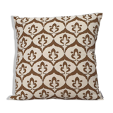 Housse de coussin ottoman style ikat ivoire / olive - 50 x 50
