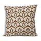 Ivory / olive ikat style ottoman cushion cover - 50 x 50