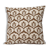 Housse de coussin ottoman style ikat ivoire / olive - 50 x 50