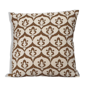 Ottoman cushion cover style ivory / olive ikat - 50 x 50