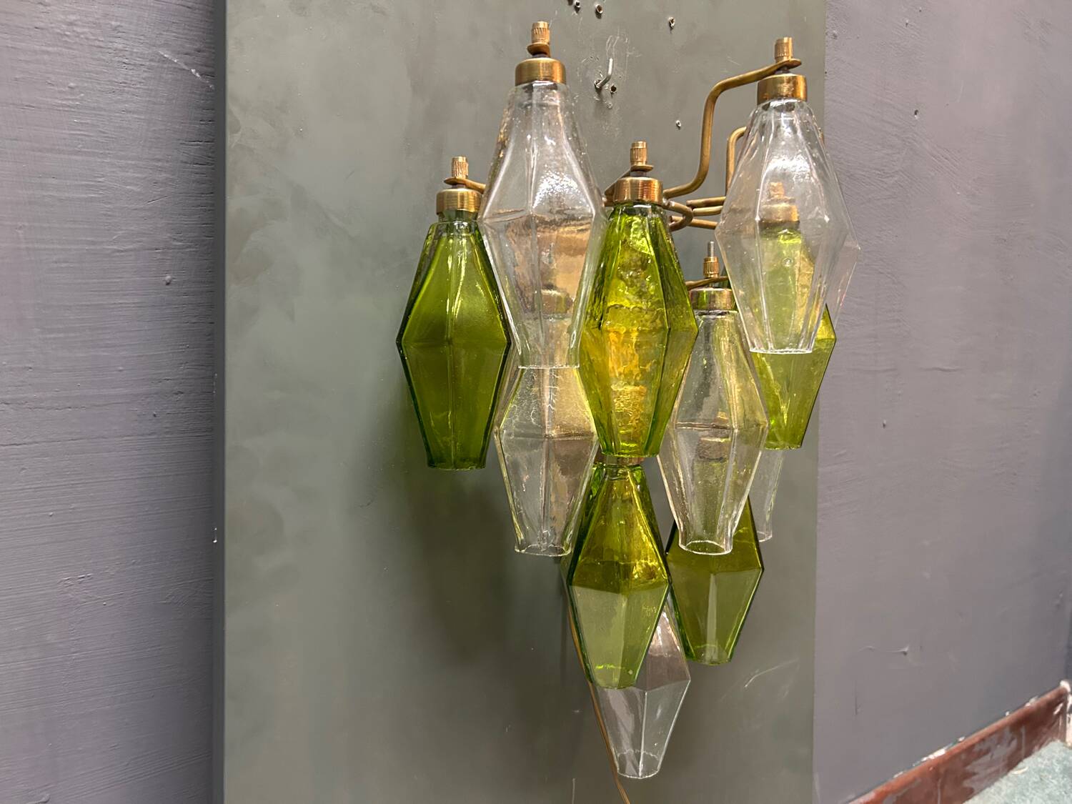 Murano Glass Poliedri Sconces, Italy, 1980s - Set of 2