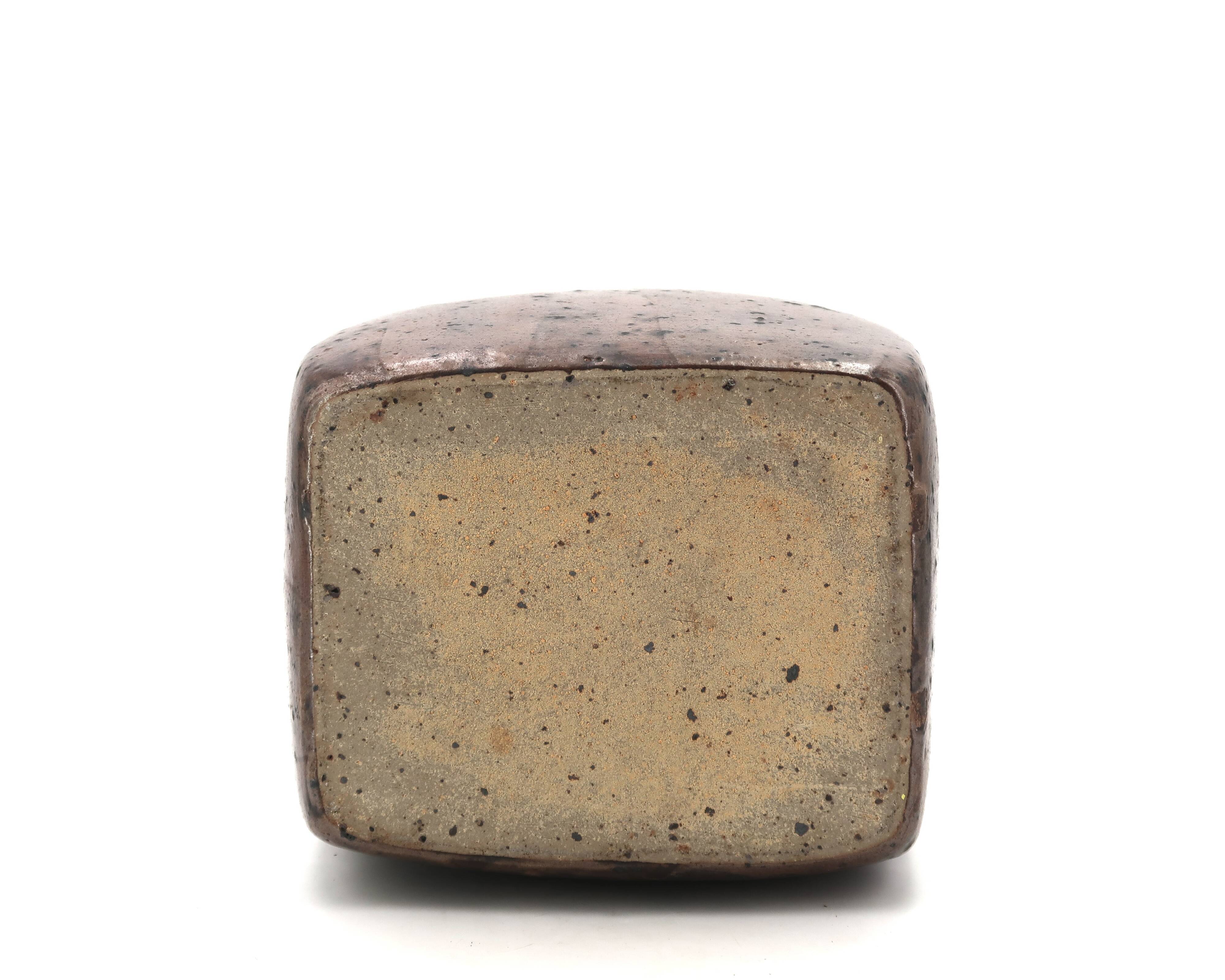 Impressive modernist vase in pyrite stoneware, La Borne, 1970s