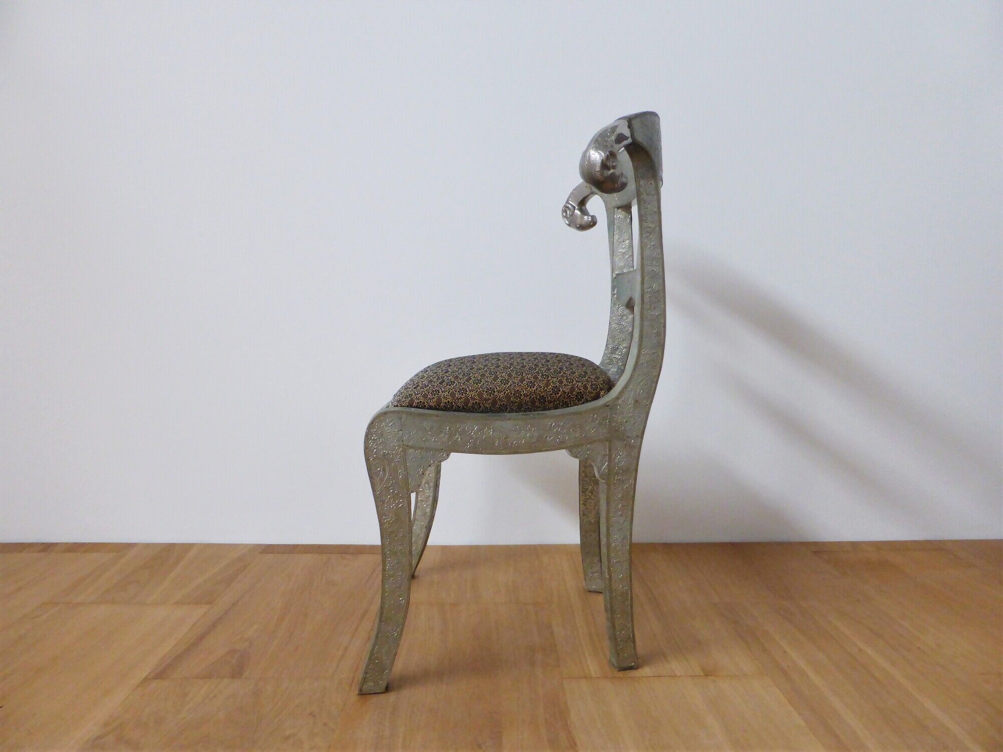 Vintage silver metal chair