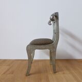 Vintage silver metal chair