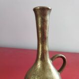 Brutalist jug vase solid brass boho 60s 70s