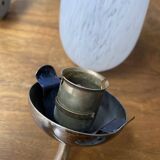 Pair of 50s gold and speckled globe wall lights