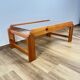Pine coffee table with smoked glass top, 1970s/80s.