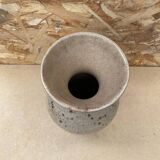 Antique etruscan vase ceramic beige speckled brown vintage