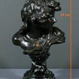 Bronze “Laughing Child”, signed A.Injalbert – Late 19th century