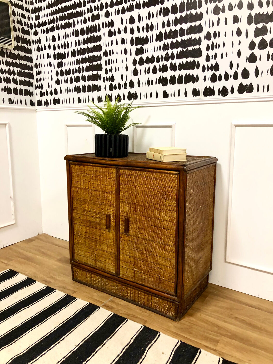 Vintage rattan sideboard