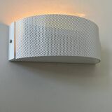 Vintage wall light, white lacquered metal, France 1980