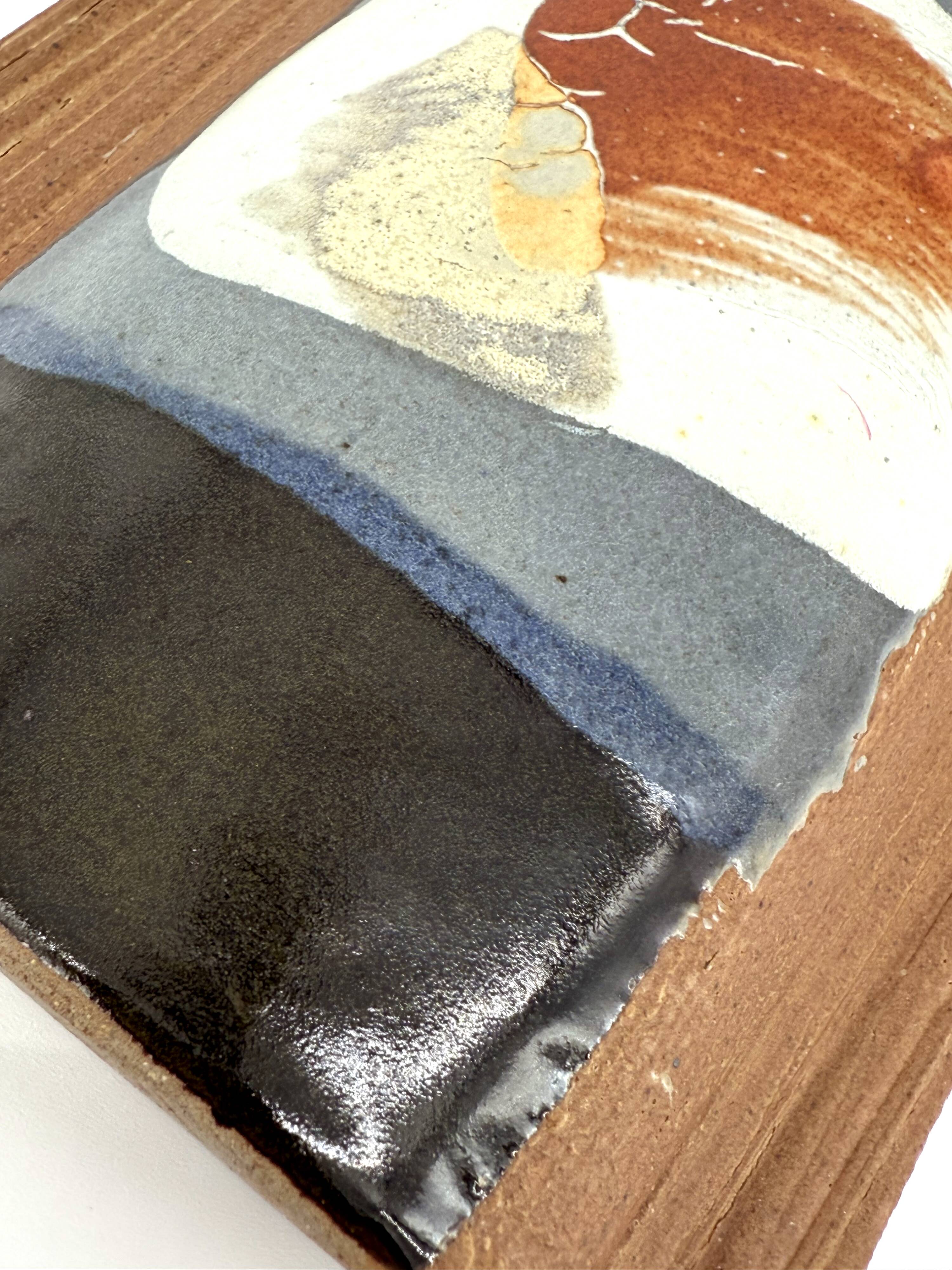 Japanese glazed stoneware vase signed