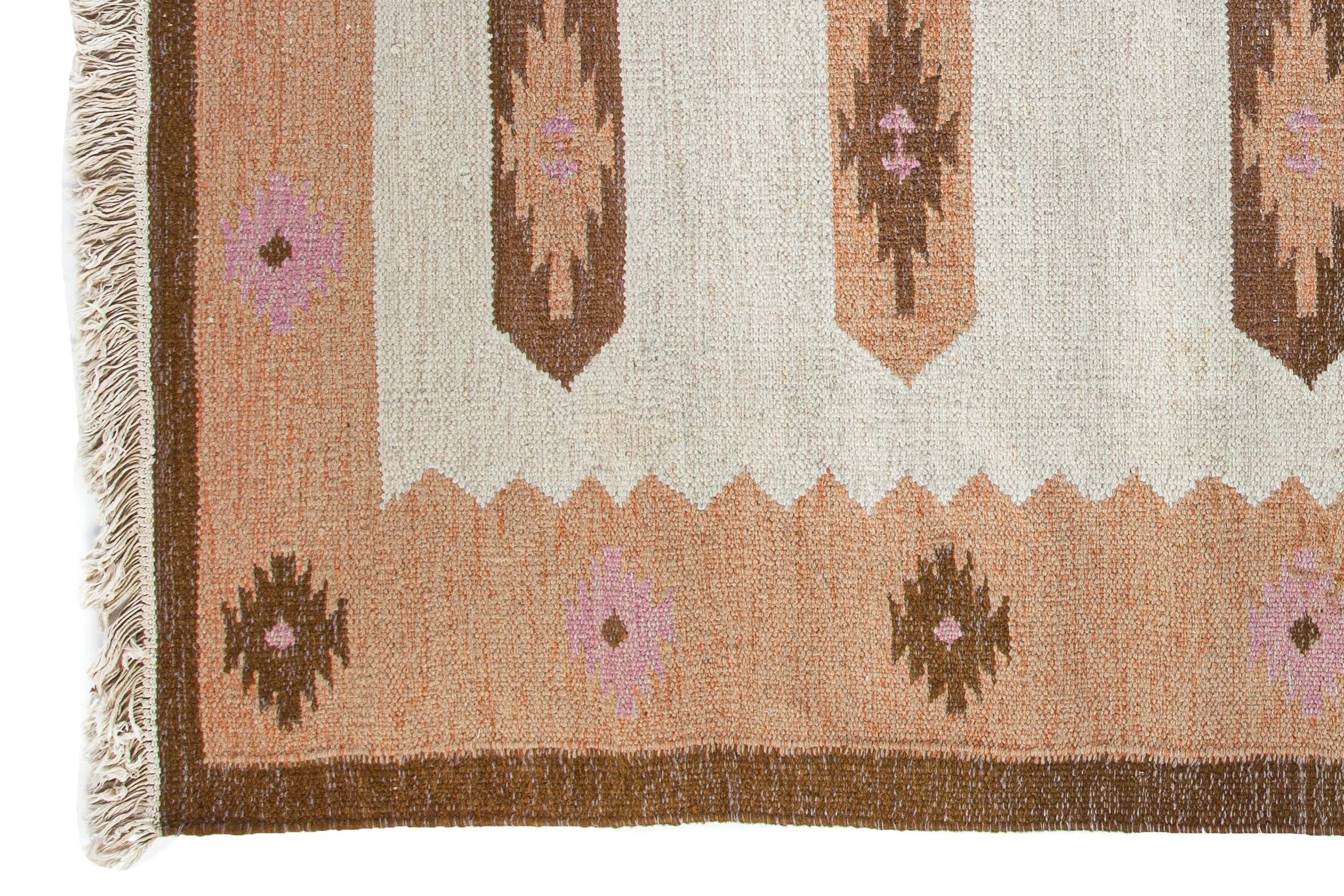 Scandinavian vintage rug. 20th century 2nd half. 240cm x 175cm