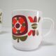 Three mugs and two cups decoration flowers design Jean-Charles Meunier 70s