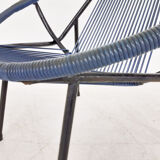 Mid-century plastic thread outdoor club chair